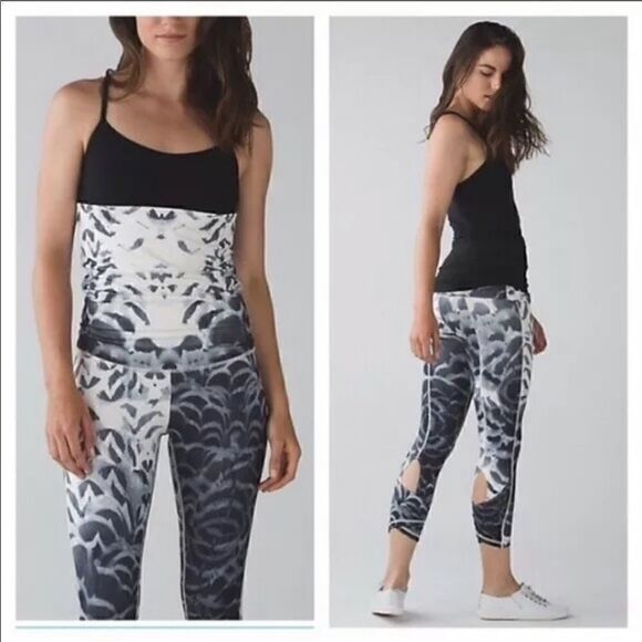 Lululemon Wunder Under Pant SE Dance Pretty Plume Angel Wing Black Women's Sz 4 - Picture 16 of 16